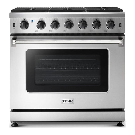 Thor Kitchen 36 in. 6.0 Cu. Ft Propane Gas Range in Stainless Steel LRG3601ULP