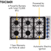 Thor Kitchen 36 in. Drop-in Natural Gas Cooktop in Stainless Steel TGC3601