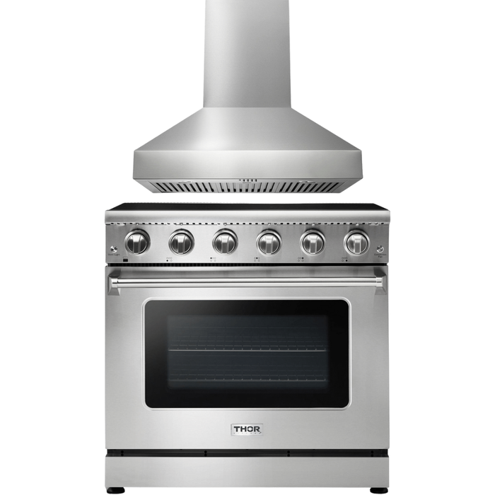 Thor Kitchen 36 In. Electric Range, 36 in. Range Hood Appliance Package