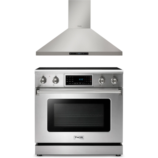 Thor Kitchen 36 In. Electric Range, Range Hood Appliance Package