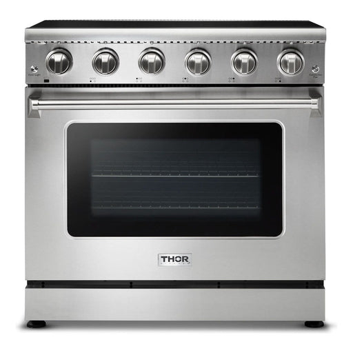 Thor Kitchen 36 In. Electric Range, Range Hood, Microwave Drawer Appliance Package