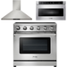 Thor Kitchen 36 in. Electric Range, Range Hood, Microwave Drawer Appliance Package