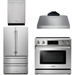 Thor Kitchen 36 In. Electric Range, Range Hood, Microwave Drawer, Refrigerator, Dishwasher Appliance Package