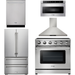 Thor Kitchen 36 In. Electric Range, Range Hood, Microwave Drawer, Refrigerator, Dishwasher Appliance Package