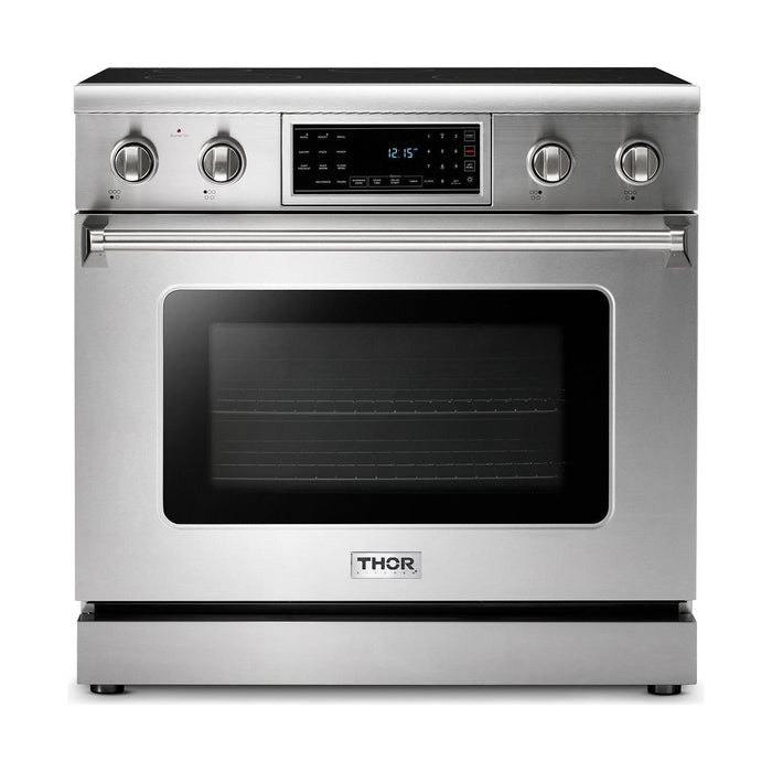 Thor Kitchen 36 In. Electric Range, Range Hood, Refrigerator, Dishwasher Appliance Package