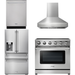 Thor Kitchen 36 In. Electric Range, Range Hood, Refrigerator with Water and Ice Dispenser, Dishwasher Appliance Package