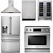 Thor Kitchen 36 In. Electric Range, Range Hood, Refrigerator with Water and Ice Dispenser, Dishwasher, Wine Cooler Appliance Package