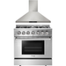 Thor Kitchen 36 in. Gas Burner/Electric Oven Range & Range Hood Package Appliance Package