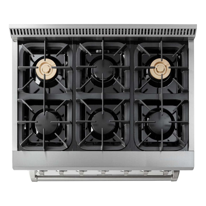 Thor Kitchen 36 in. Gas Burner/Electric Oven Range & Range Hood Package Appliance Package