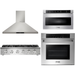 Thor Kitchen 36 In. Gas Cooktop, Range Hood, Wall Oven, Microwave Appliance Package