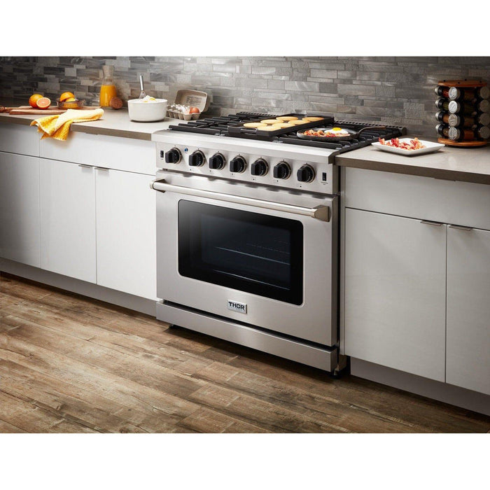 Thor Kitchen 36 in. Gas Range and Range Hood Appliance Package