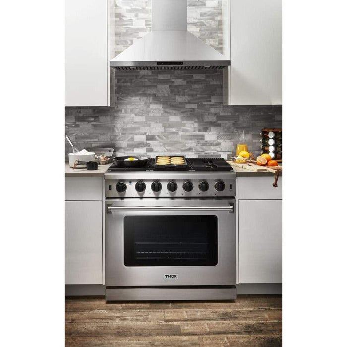 Thor Kitchen 36 in. Gas Range and Range Hood Appliance Package