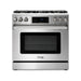 Thor Kitchen 36 In. Gas Range, Microwave Drawer, Refrigerator with Water and Ice Dispenser, Dishwasher Appliance Package