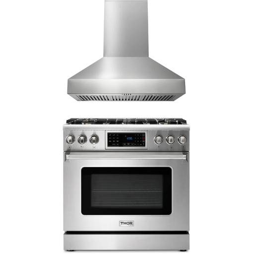 Thor Kitchen 36 In. Gas Range, Range Hood Appliance Package