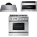 Thor Kitchen 36 In. Gas Range, Range Hood, Microwave Drawer Appliance Package