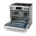 Thor Kitchen 36 In. Gas Range, Range Hood, Microwave Drawer, Refrigerator, Dishwasher, Wine Cooler Appliance Package