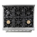 Thor Kitchen 36 In. Gas Range, Range Hood, Refrigerator, Dishwasher, Wine Cooler Appliance Package