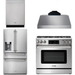 Thor Kitchen 36 In. Gas Range, Range Hood, Refrigerator with Water and Ice Dispenser, Dishwasher Appliance Package