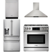 Thor Kitchen 36 In. Gas Range, Range Hood, Refrigerator with Water and Ice Dispenser, Dishwasher Appliance Package