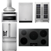 Thor Kitchen 36 In. Induction Cooktop, Range Hood, Microwave Drawer, Refrigerator with Water and Ice Dispenser, Dishwasher, Wine Cooler Appliance Package