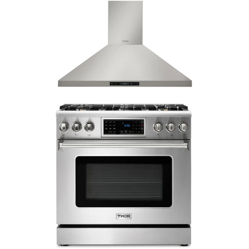 Thor Kitchen 36 In. Natural Gas Range, Range Hood Appliance Package