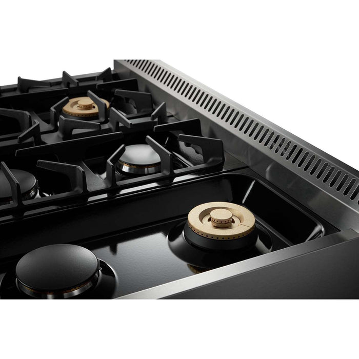 Thor Kitchen 36 in. Propane Gas Burner/Electric Oven Range, Range Hood Appliance Package