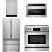 Thor Kitchen 36 In. Propane Gas Range, Microwave Drawer, Refrigerator, Dishwasher Appliance Package