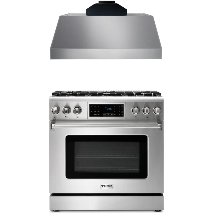 Thor Kitchen 36 In. Propane Gas Range, Range Hood Appliance Package