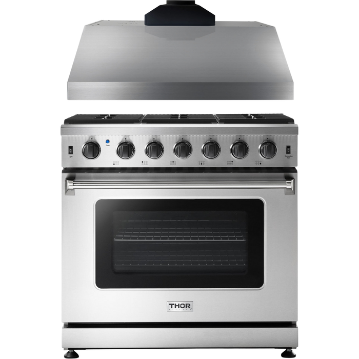 Thor Kitchen 36 in. Propane Gas Range, Range Hood Appliance Package