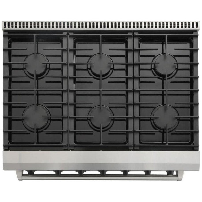 Thor Kitchen 36 In. Propane Gas Range, Range Hood, Microwave Drawer Appliance Package