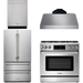 Thor Kitchen 36 In. Propane Gas Range, Range Hood, Microwave Drawer, Refrigerator, Dishwasher Appliance Package