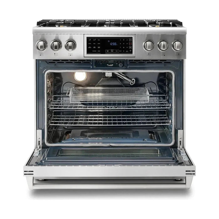 Thor Kitchen 36 In. Propane Gas Range, Range Hood, Refrigerator, Dishwasher Appliance Package