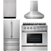 Thor Kitchen 36 In. Propane Gas Range, Range Hood, Refrigerator, Dishwasher Appliance Package