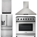 Thor Kitchen 36 in. Propane Gas Range, Range Hood, Refrigerator with Water and Ice Dispenser, Dishwasher Appliance Package