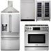 Thor Kitchen 36 In. Propane Gas Range, Range Hood, Refrigerator with Water and Ice Dispenser, Dishwasher, Wine Cooler Appliance Package