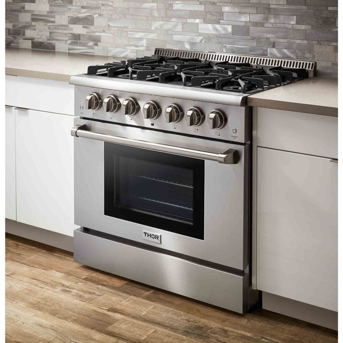 Thor Kitchen 36-Inch 5.2 cu. ft. Professional Gas Range in Stainless Steel (HRG3618U)