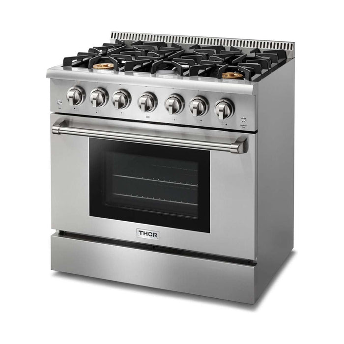 Thor Kitchen 36-Inch 5.2 cu. ft. Professional Gas Range in Stainless Steel (HRG3618U)