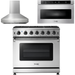 Thor Kitchen 36 Inch Gas Range, Range Hood, Microwave Drawer Appliance Package