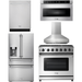 Thor Kitchen 36 Inch Propane Gas Range, Range Hood, Microwave Drawer, Refrigerator with Water and Ice Dispenser, Dishwasher Appliance Package