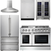 Thor Kitchen 48 In. Dual Fuel Range, Range Hood, Refrigerator, Dishwasher, Wine Cooler Appliance Package