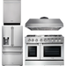 Thor Kitchen 48 In. Gas Burner, Electric Oven Range, Range Hood, Refrigerator, Dishwasher Appliance Package