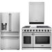 Thor Kitchen 48 in. Gas Range, Dishwasher, Refrigerator with Water and Ice Dispenser Appliance Package