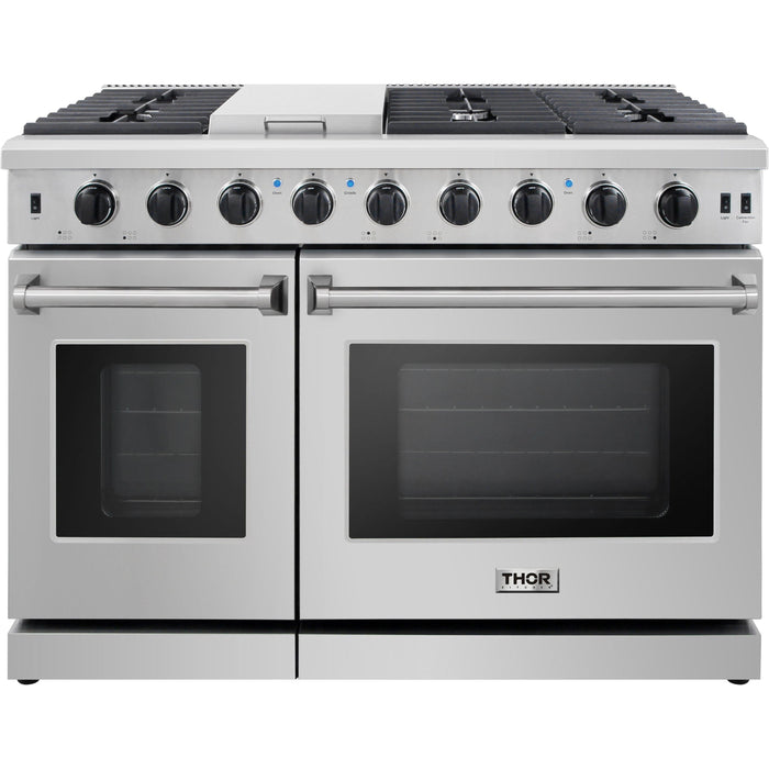 Thor Kitchen 48 in. Gas Range, Dishwasher, Refrigerator with Water and Ice Dispenser Appliance Package