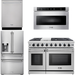 Thor Kitchen 48 in. Gas Range, Dishwasher, Refrigerator with Water and Ice Dispenser, Microwave Drawer Appliance Package