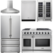 Thor Kitchen 48 In. Gas Range, Range Hood, Refrigerator, Dishwasher, Wine Cooler Appliance Package