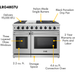 Thor Kitchen 48 In. Gas Range, Range Hood, Refrigerator with Water and Ice Dispenser, Dishwasher & Wine Cooler Appliance Package