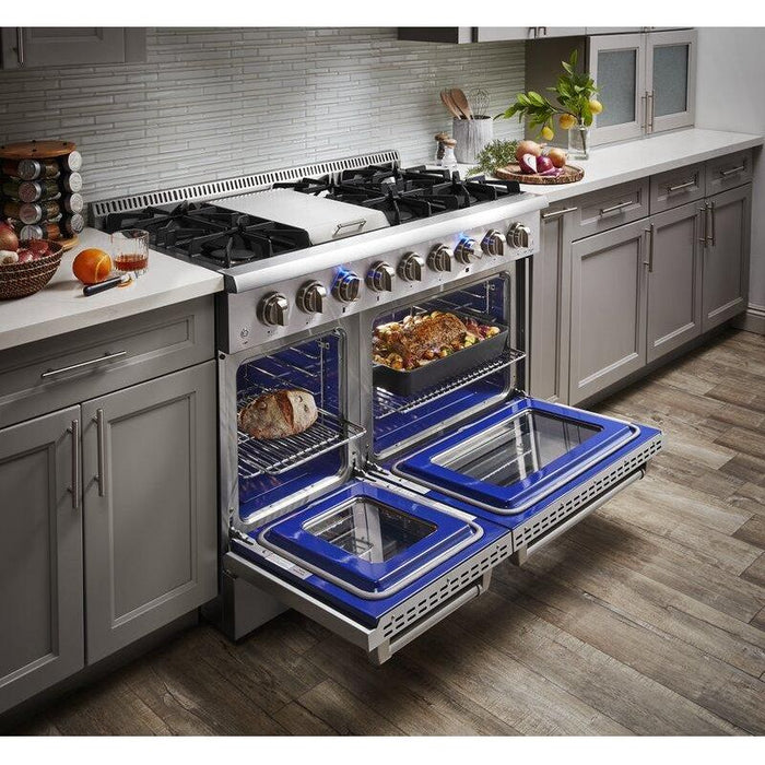 Thor Kitchen 48 in. Natural Gas Burner, Electric Oven 6.7 Cu. Ft. Range in Stainless Steel HRD4803U