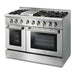 Thor Kitchen 48 In. Propane Gas Burner, Electric Oven Range, Range Hood, Refrigerator, Dishwasher Appliance Package