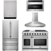 Thor Kitchen 48 In. Propane Gas Range, Range Hood, Dishwasher, Refrigerator, Microwave Drawer Appliance Package