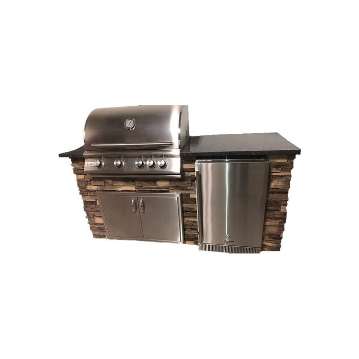 Tru Innovative 6ft B26021101C LTE Grill/Fridge Island(Grill on L) with Countertop Overhang Cut